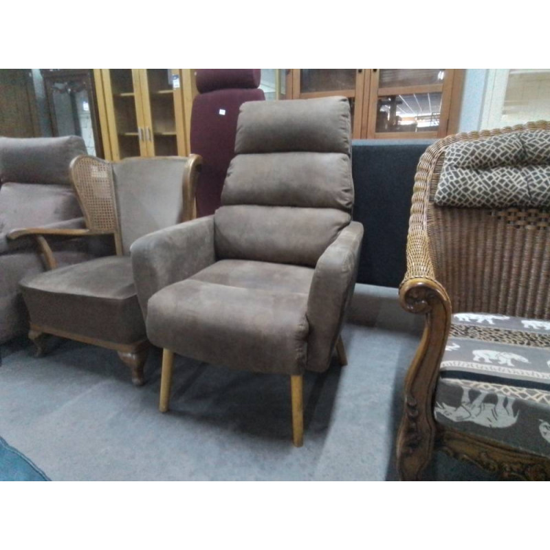 FAUTEUIL TISSU BRUN