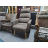FAUTEUIL TISSU BRUN