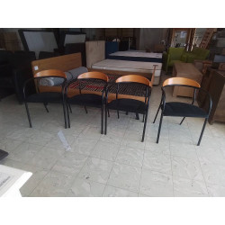 LOT DE 4 CHAISES METAL ET...