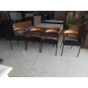 LOT DE 4 CHAISES METAL ET TISSU 