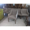 SERIE DE 6 FAUTEUILS CAPITONNÉS SIMILI CUIR 