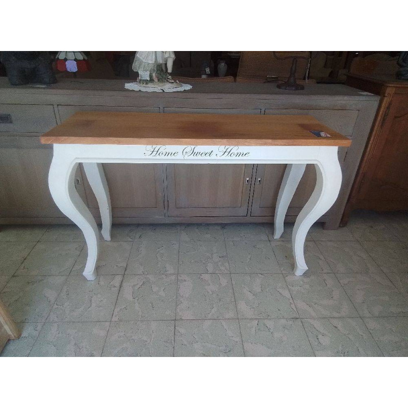 CONSOLE  HOME SWEET HOME BLANCHE DESSUS TECK 125X45