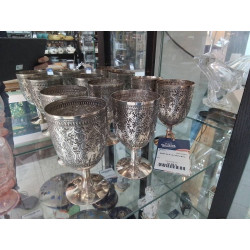 SERIE DE 6 CALICES METAL