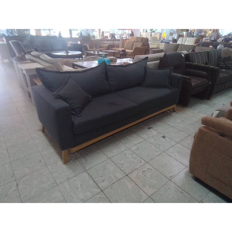 CANAPE CONVERTIBLE TISSU GRIS