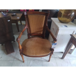 FAUTEUIL ANCIEN STYLE LOUIS XVI NOYER & TISSU