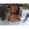 FAUTEUIL ANCIEN STYLE LOUIS XVI NOYER & TISSU