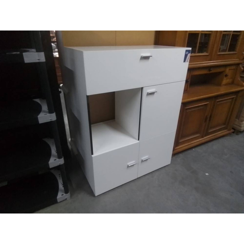 BUFFET DE CUISINE BLANC 3 PORTES 1 TIROIR
