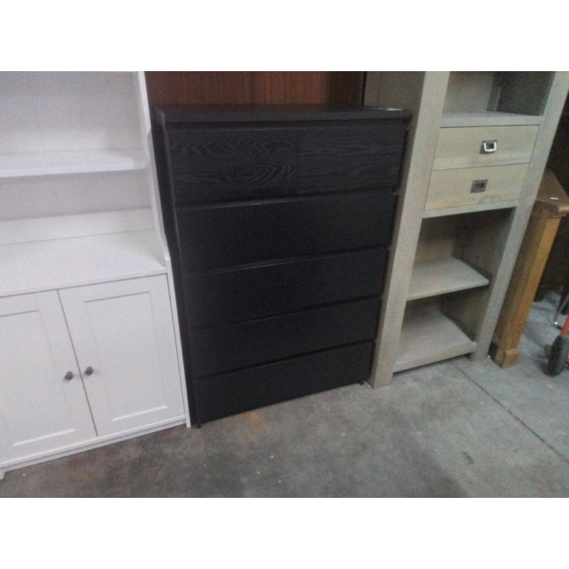 COMMODE 6 TIROIRS IKEA MALM NOIRE