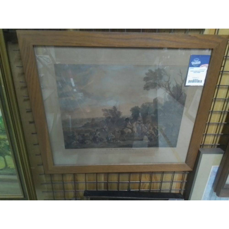 REPRO SCENE DE CHASSE SOUS VERRE