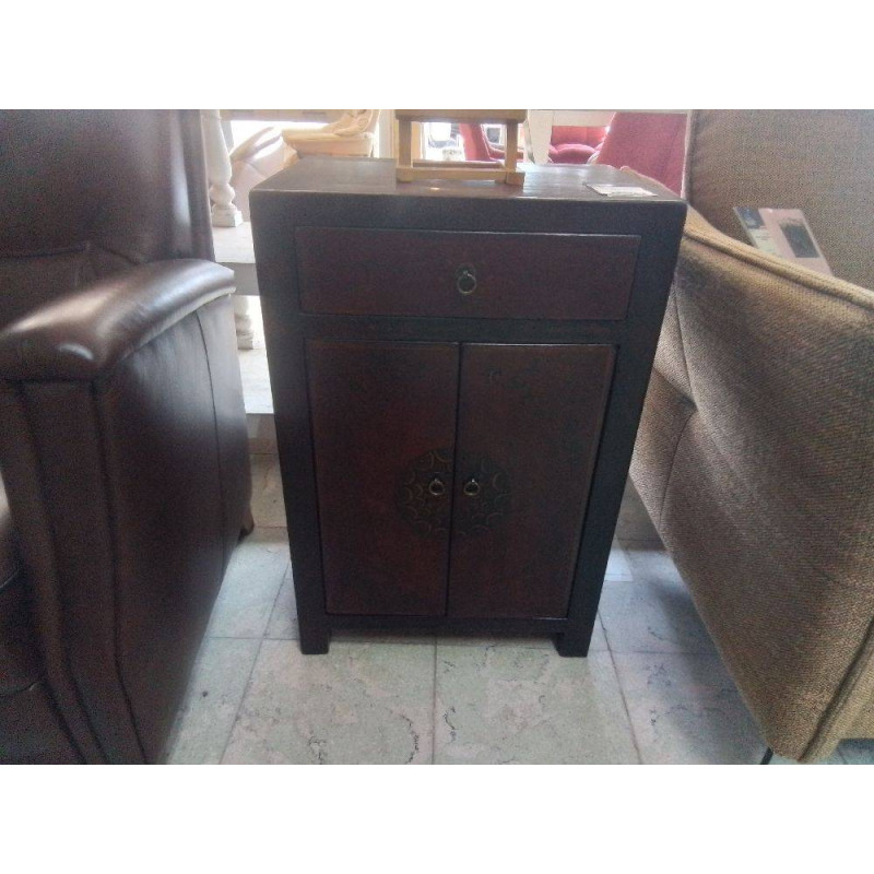 MEUBLE D APPOINT ASIATIQUE 2 PORTES 1 TIROIR 