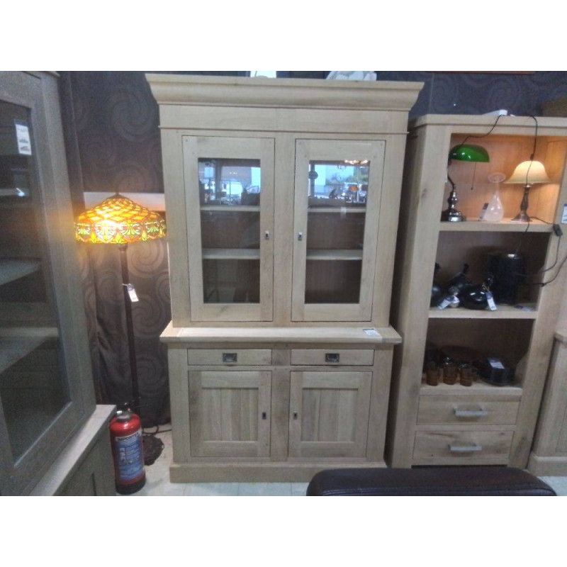 BUFFET 2 CORPS VITRE BOIS NATURZL JB 126X50X215