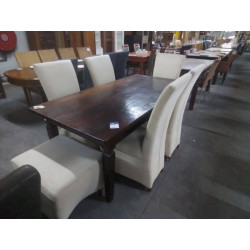 SERIE DE 5 CHAISES TISSU BEIGE