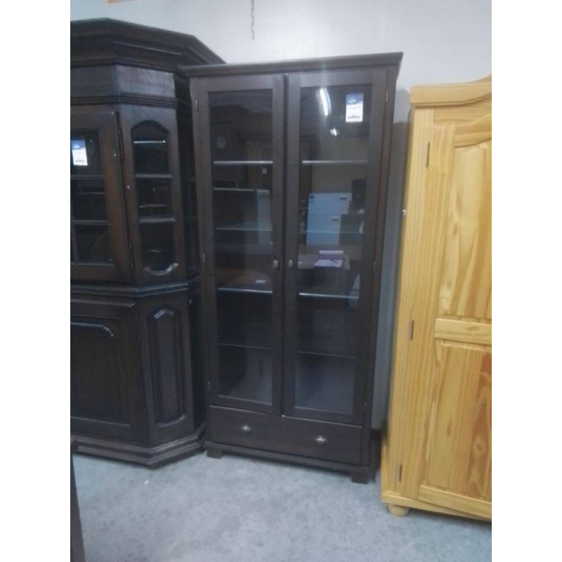 VITRINE PIN TEINTE 2P/1T