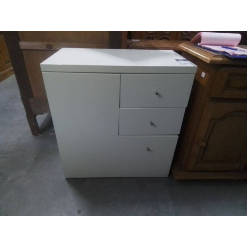 MEUBLE BAS BLANC 1P/2T 70X40X75