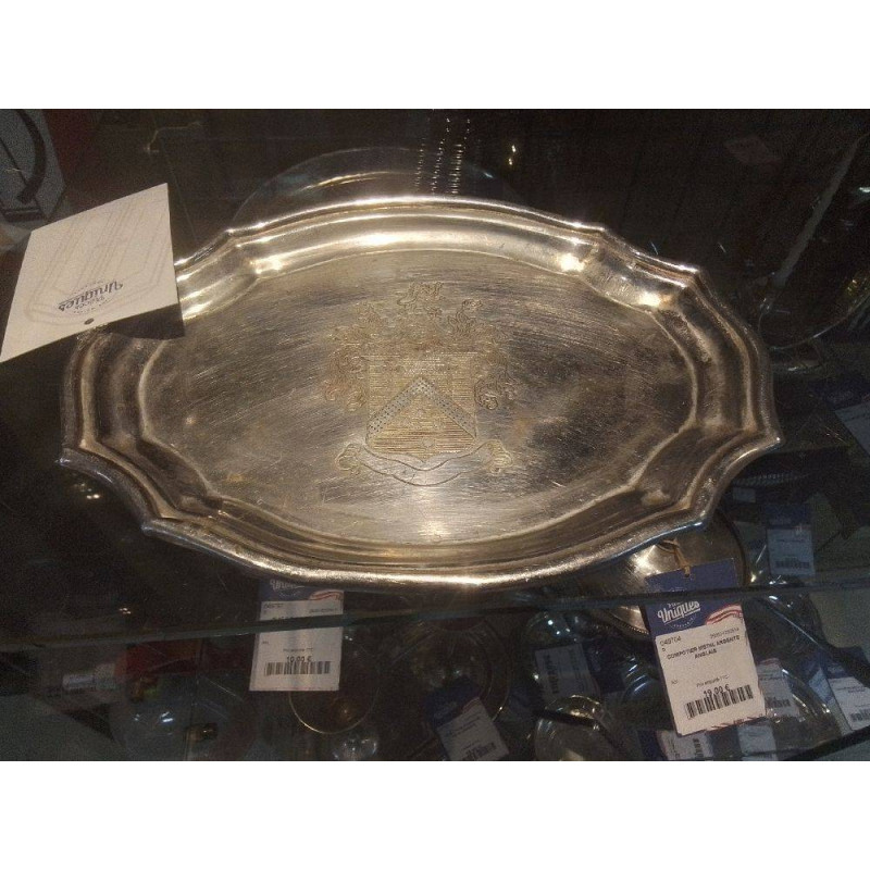 PLATEAU METAL ARGENTE FLAMANT