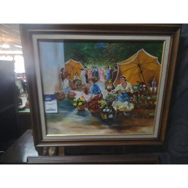 PEINTURE SUR TOILE MARCHÉ AUX FLEURS