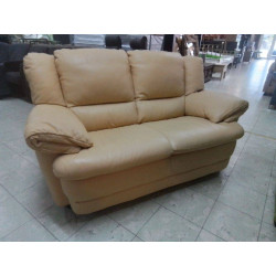CANAPE 2 PLACES CUIR JAUNE...