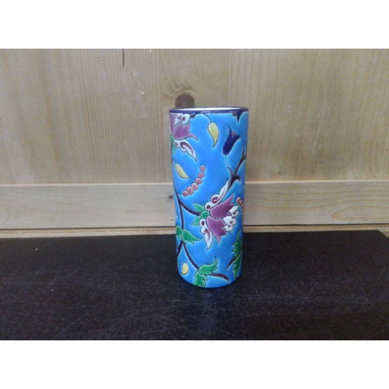 VASE PORCELAINE LONGWY H  14 CM (RECOLLE)