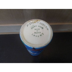 VASE PORCELAINE LONGWY H  14 CM (RECOLLE)