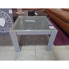 TABLE BASSE MÉTAL ET VERRE BRISÉ CARRÉE