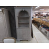 ETAGERE HAUTE BOIS PEINT EN GRIS 2 PORTES 