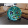 PLAT ROND FAIENCE CEROC MONACO DECOR POISSONS