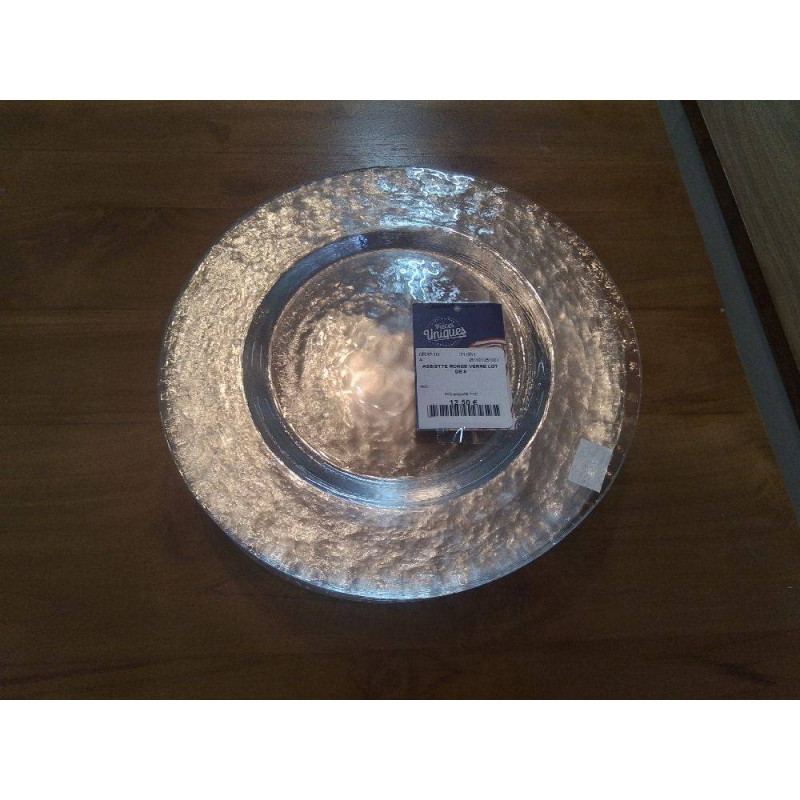 ASSIETTE RONDE VERRE LOT DE 8