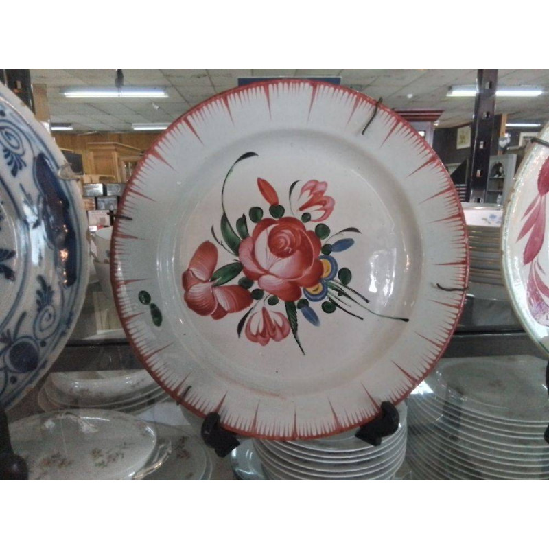ANCIENNE ASSIETTE XIXEME FAIENCE DE L EST 