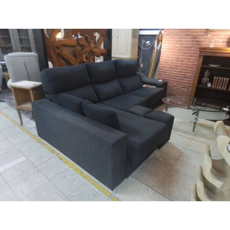 CANAPE D’ANGLE TISSU GRIS FONCE 