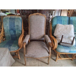 VOLTAIRE BOIS BRUT TISSU GRIS 