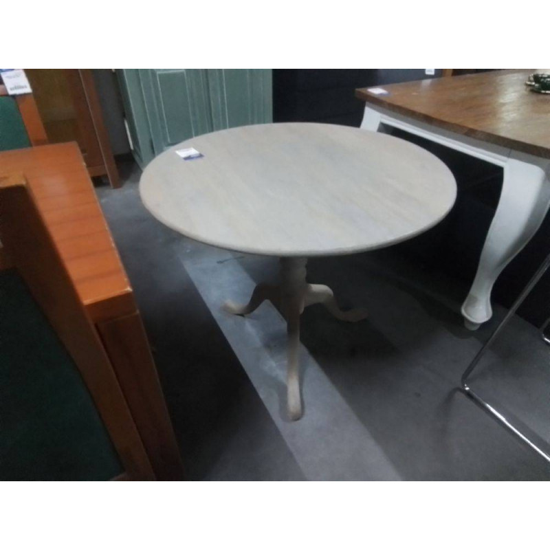 GUÉRIDON PATINÉ PLATEAU RABATTABLE