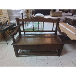 BANC COFFRE CHENE RUSTIQUE 