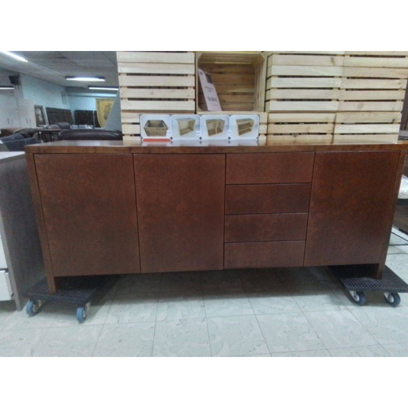 DRESSOIR COULEUR MERISIER 3 PORTES 4 TIROIRS 