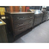 COMMODE 3 TIROIRS CHENE FONCE 