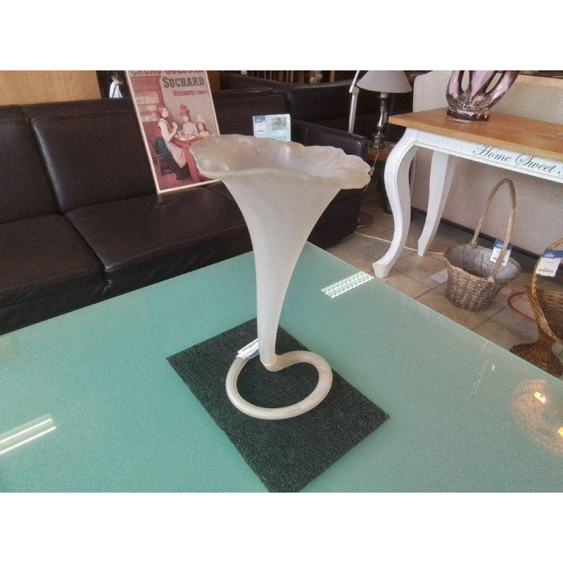 SPLENDIDE VASE COROLLE VERRE SOUFFLÉ ITALIEN 53 CM