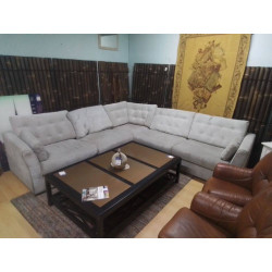 SALON D\'ANGLE TISSU GRIS...