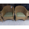 ENSEMBLE DE 2 FAUTEUILS EN ROTIN 