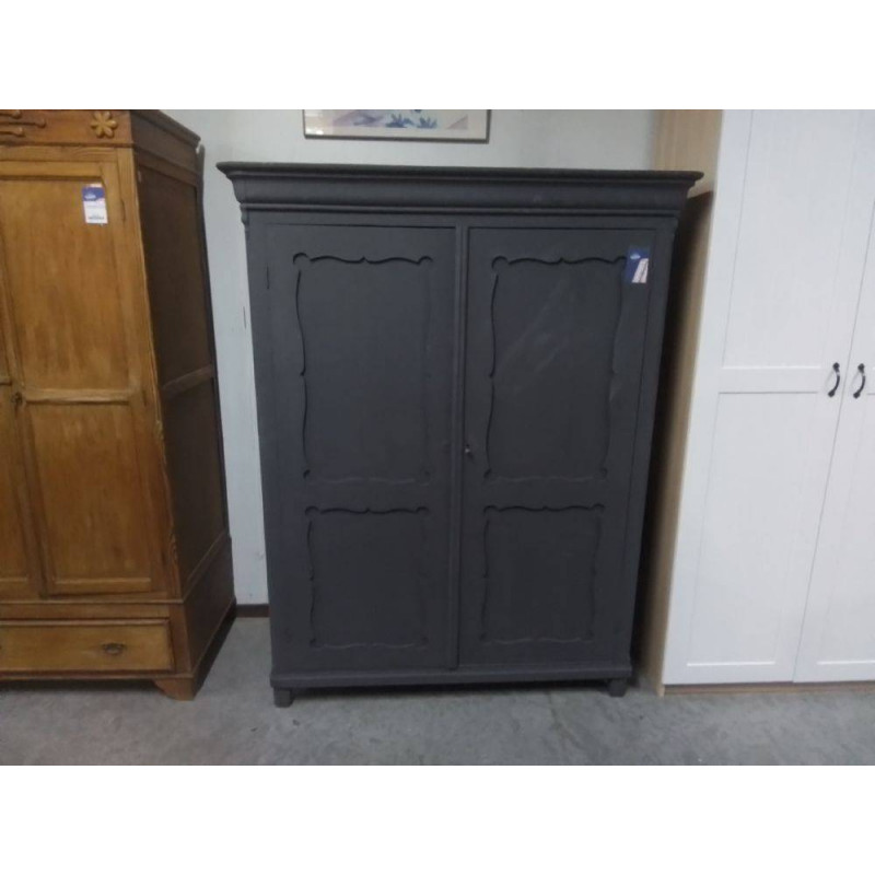 ARMOIRE ANCIENNE 2 PORTES GRISE 