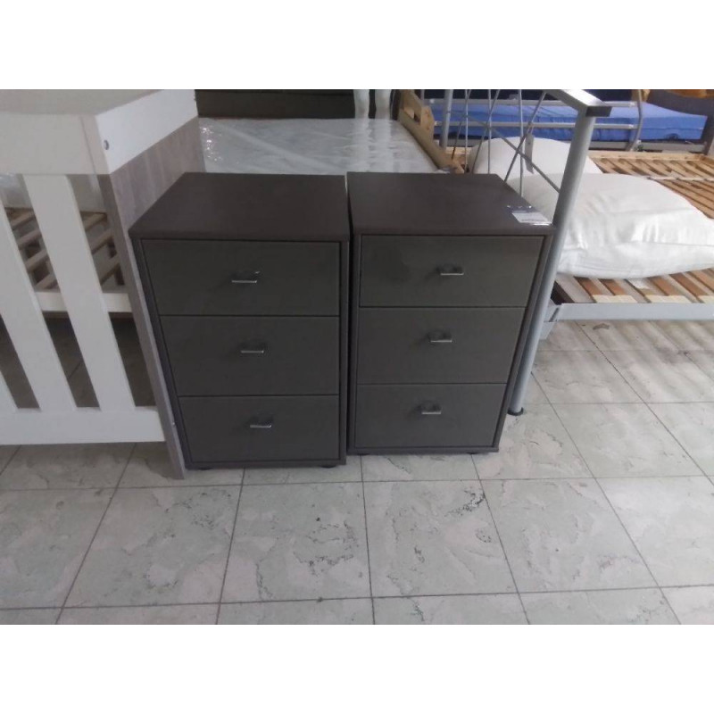 PAIRE DE CHEVETS MODERNE 3 TIROIRS 