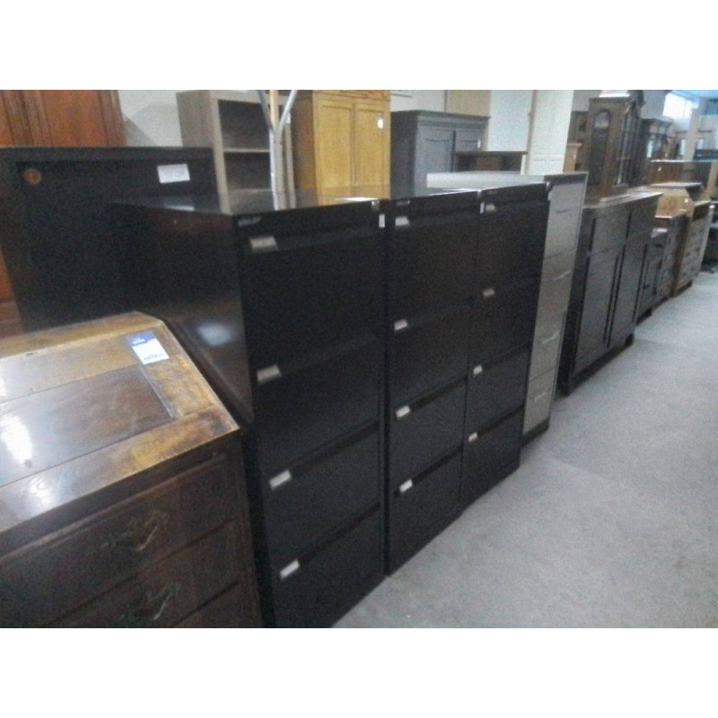 MEUBLE DE BUREAU METAL NOIR BISLEY 4 TIROIRS