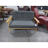 BANQUETTE TISSU GRIS ET BOIS HOMCOM