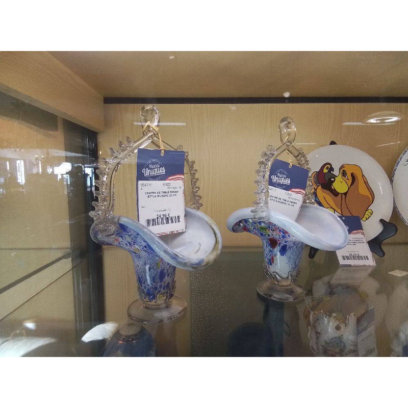 CENTRE DE TABLE PANIER STYLE MURANO 23 CM