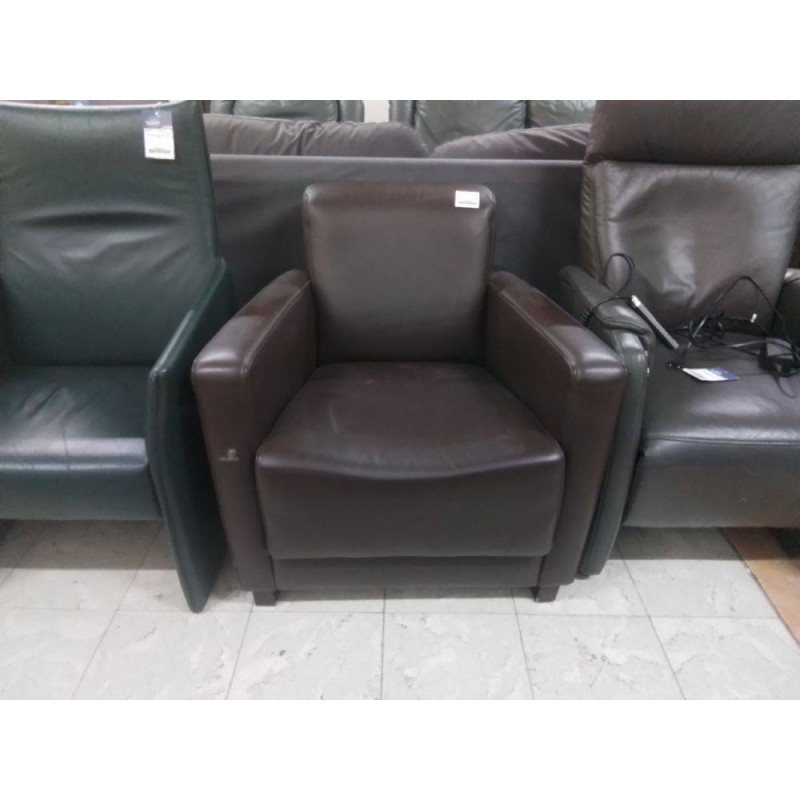 FAUTEUIL CLUB CUIR BRUN