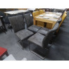 SERIE DE 4 CHAISES TISSU BRUN PIEDS METAL