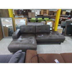 CANAPE D’ANGLE CUIR BRUN 