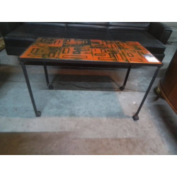 TABLE BASSE VINTAGE CARRELÉE