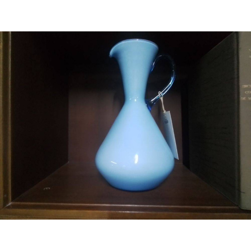 CRUCHE OPALINE BLEUE 29CM