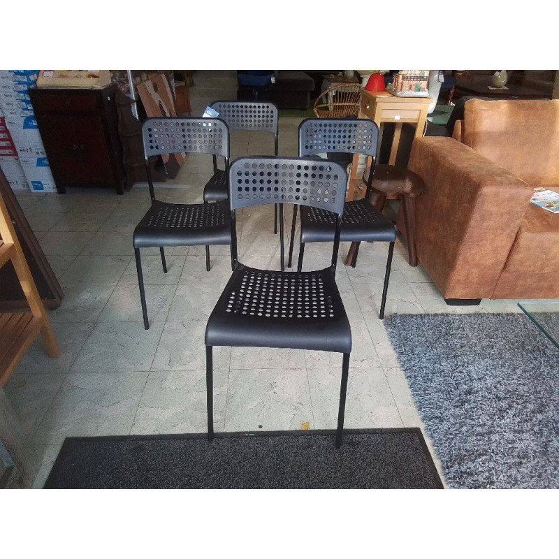 CHAISE EMPILABLE IKEA NOIRE LOT DE 4