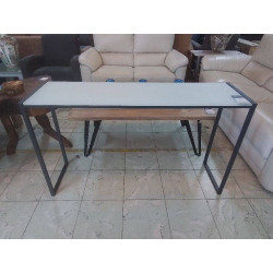 CONSOLE METAL DESSUS VERRE...
