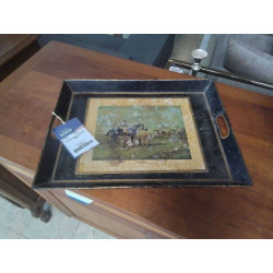 PLATEAU ANGLAIS EN METAL PEINT